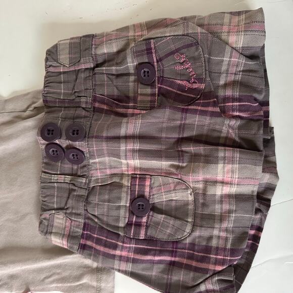 Creeks Girls Purple Plaid Skirt Outfit - Size 6 Months - Picture 2 of 7